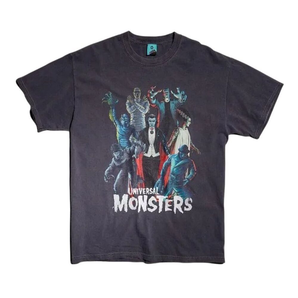 Universal Monsters Unisex Adult Vintage Wash T-Shirt / Charcoal